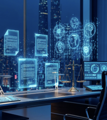 Pantalla mostrando software de IA para automatización legal en México