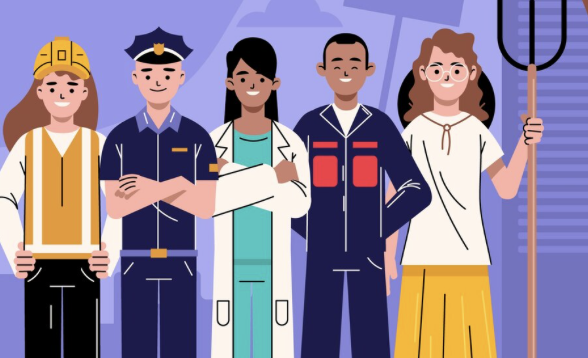 Grupo diverso de trabajadores mexicanos representando la protección de derechos laborales